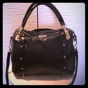 Black leather Rebecca Minkoff satchel bag